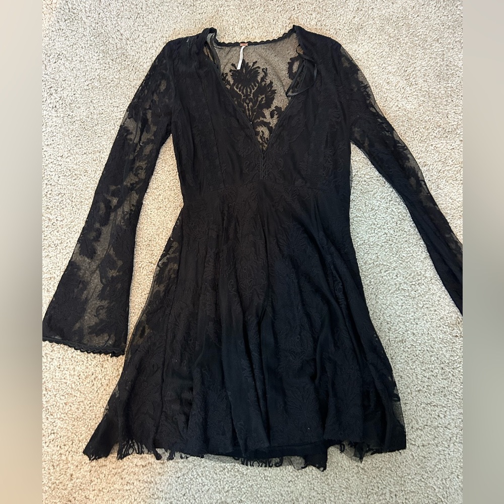 Free People Black Lace Dress